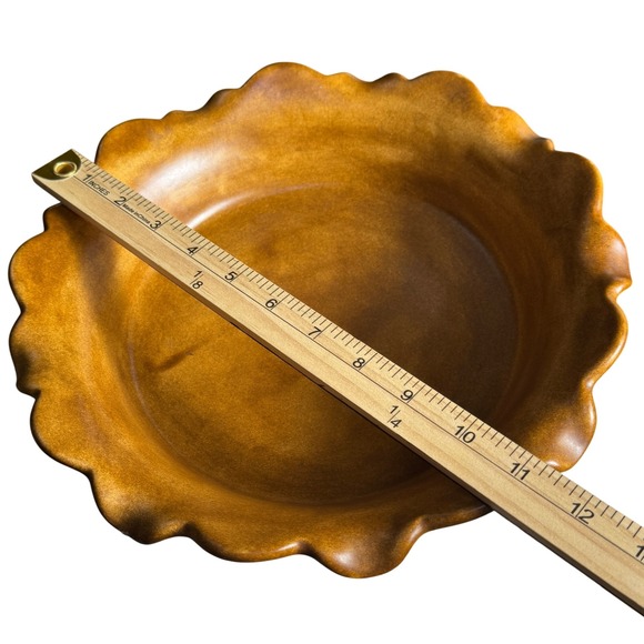 Compote Pedestal Footed Bowl Centerpiece Grape Vintage Pottery Design Amber 1972 - Picture 8 of 10